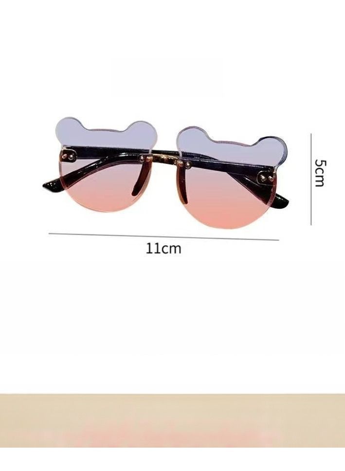 Children's Sunglasses Uv Protection Boys And Girls Super Lovely Baby Glasses Bear Ear Shape Photo Sunglasses - Image 4